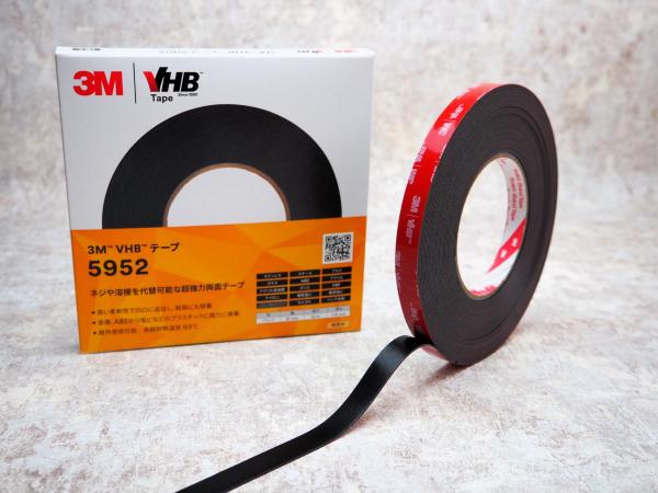 3M　VHBテープ 粗面用　黒色　5952 (1.14mm厚) 　12mm幅×10m巻　1本入